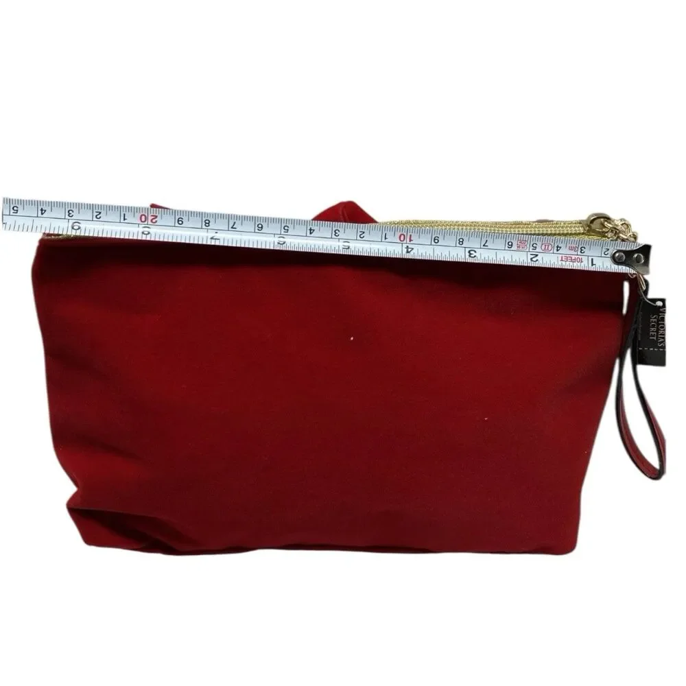 Victoria's Secret Red Velvet Glam Makeup Bag Wristlet Cosmetic‎ Case